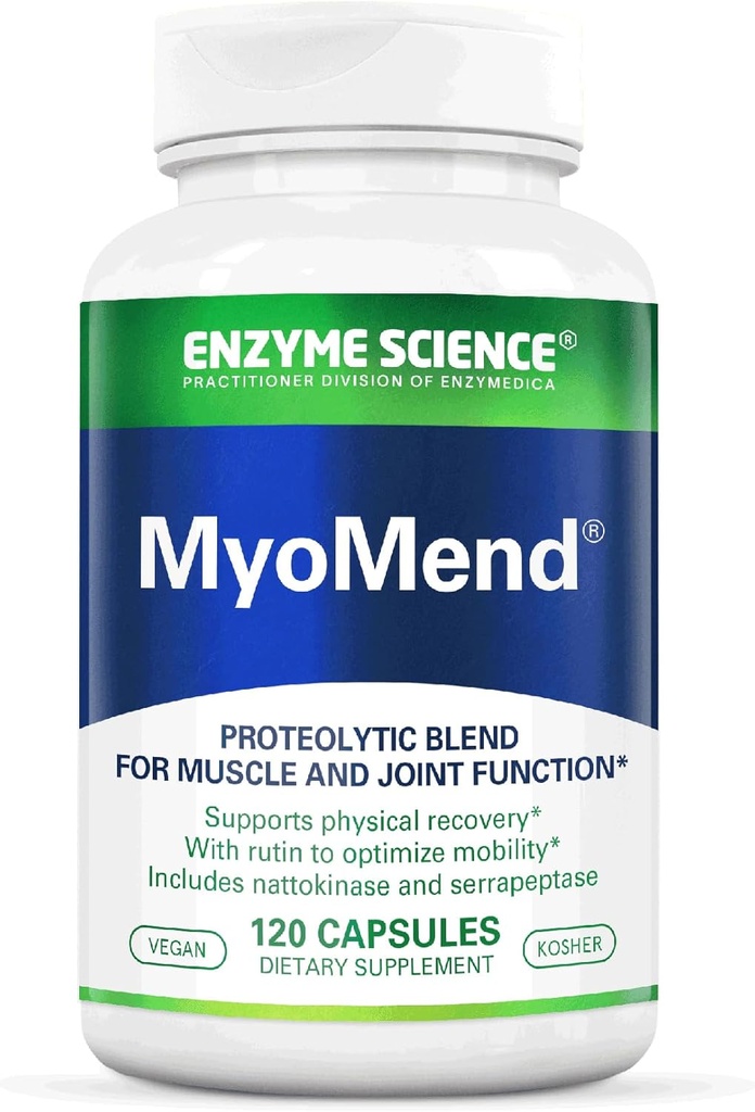 Enzyme Science Myomend – Κοινό συμπλήρωμα υποστήριξης – Formulated with Bromelain, Rutin, Nattokinase and Serrapeptase – Ένζυμο συμπλήρωμα υγείας – Vegan και Kosher - 120 κάψουλες