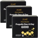 (Pack of 3) Hi Well Premium Πρόπολη Μία-A-Day 6000 Flavonoid 120mg 120Κάψουλες
