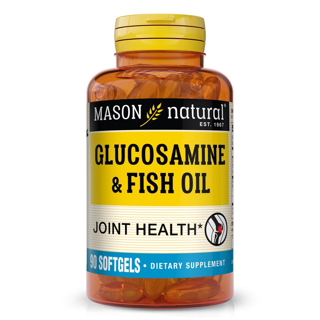 MASON NATURAL Glucosamine & Fish Oil συμπλήρωμα με DHA & Omega 3 για κοινή & μυϊκή υποστήριξη, 1 μήνα προσφοράς Softgel χάπια