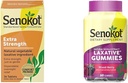 Senokot Extra Strength Natural Vegetable Laxative for Gentle Overnight Relief Occasional Constipation, 36 Count & Dietary Supplement Laxative Gummies, Natural Senna Extract, Gentle