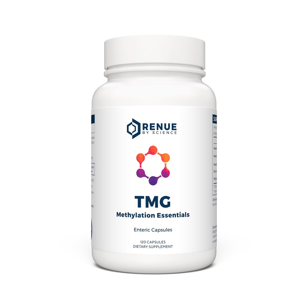 Renue By Science TMG | High Strength TMG Supplements | 120 Trimethylglycine Capsules - 900mg TMG per Serving with Vitamin B12 Vitamin B6 Folate & Zinc | Made in the USA & Third-Party Tested