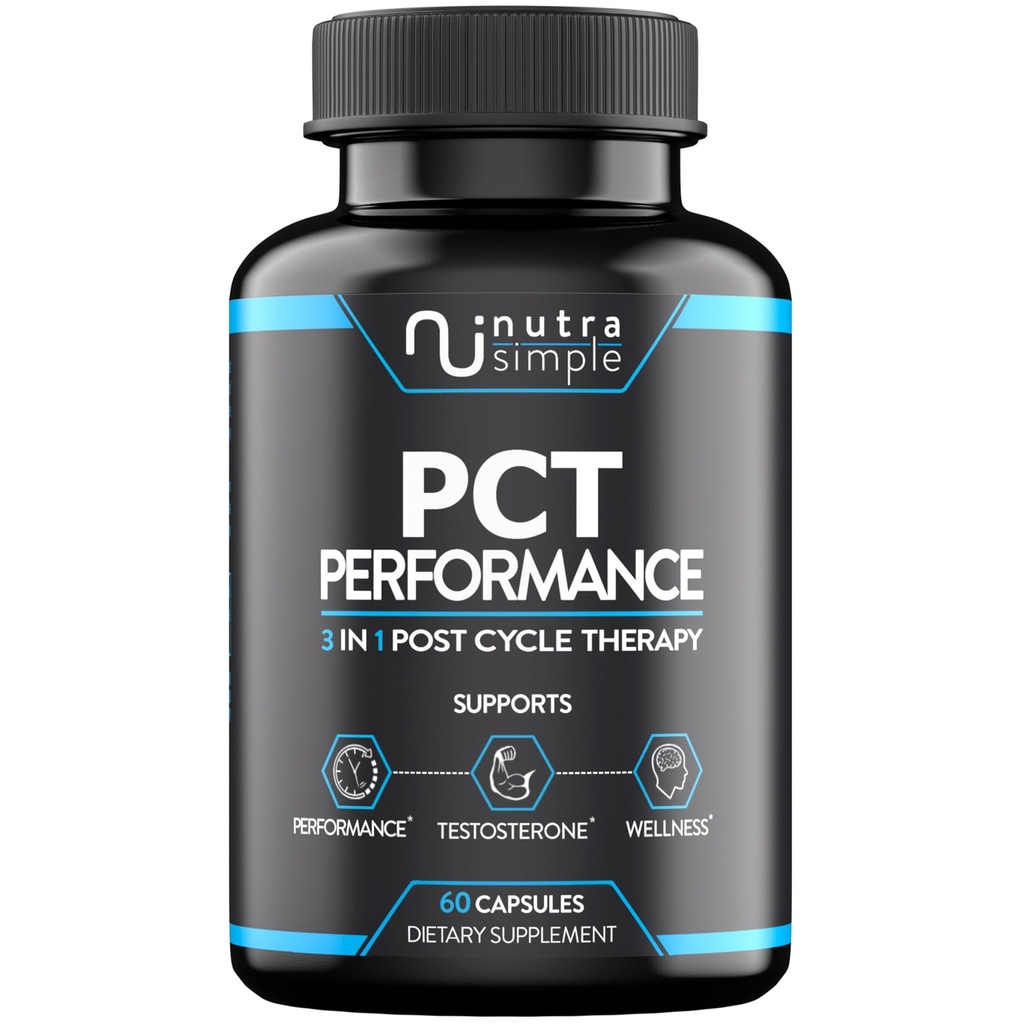 Συμπλήρωμα PCT για άνδρες, 3-σε-1 Post Cycle Support & Natural Booster με Estrogen Blocker, Liver Support Formula, Made in USA, with Fenugreek, Chrysin, Tongkat Ali, Milk Thistle - 60 Κάψουλες