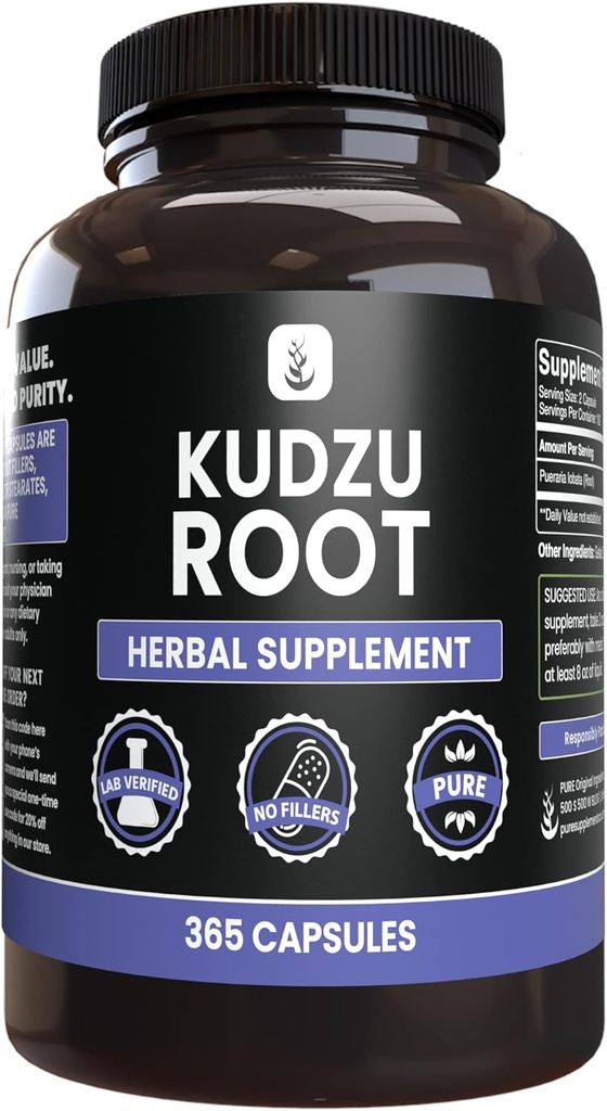 PURE ORIGINAL INGREDIENTS Kudzu Root (365 Capsules), No Magnesium Or Rice Fillers, Always Pure, Lab Verified