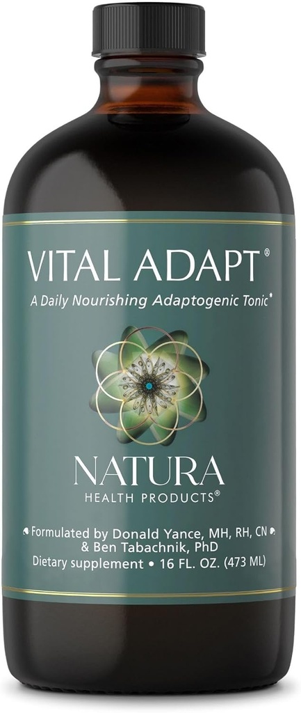 Natura Health Products Vital Adapt Supplement - Καθημερινή Nourishing Adaptogenic Tonic for Endocrine Function Support - Διαθέτει Rhodiola, Ashwagandha, Cordyceps, Reishi (16 Fluid oz)