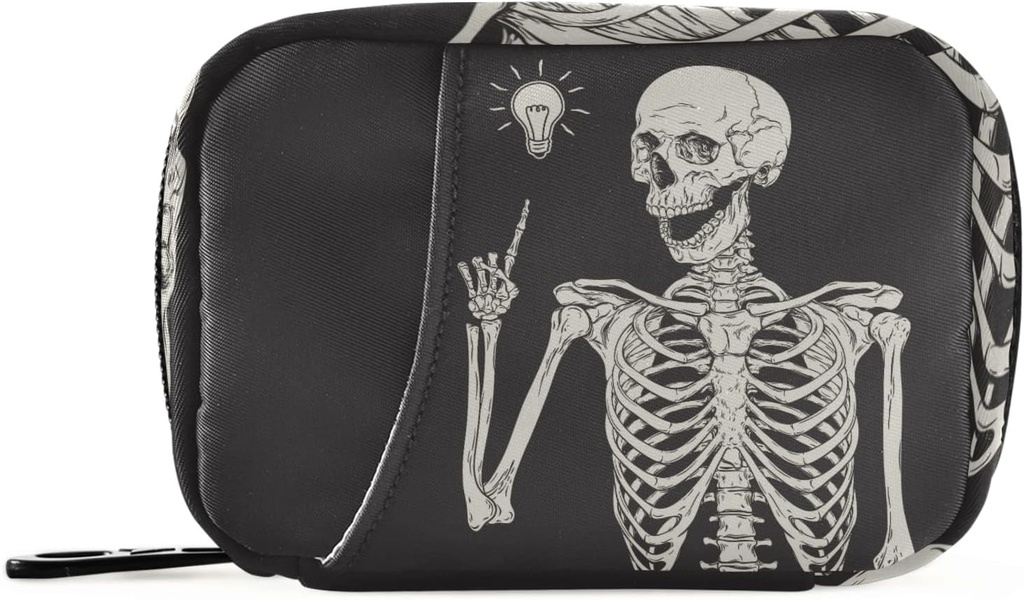 Ανθρώπινο κουτί χαπιών Skeleton 7 μέρα υπόθεση χαπιών Travel Pill τσάντα οργανωτή με Zipper Φορητή εβδομαδιαία περίπτωση Συμπαγές μέγεθος για τον κάτοχο συμπλήρωμα βιταμίνης