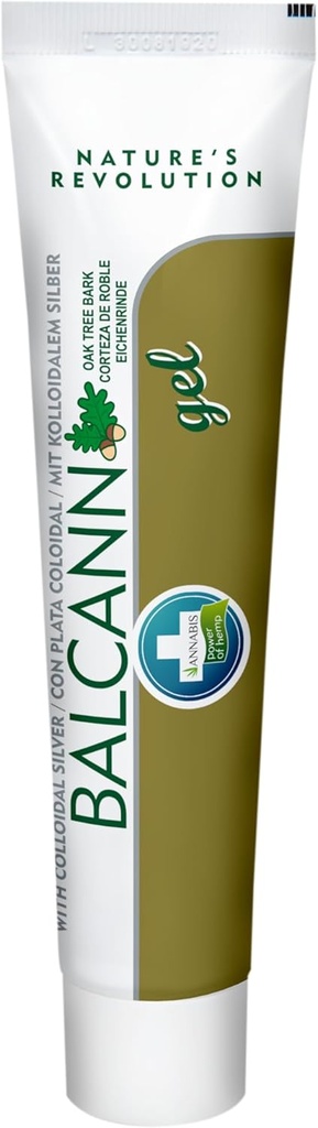 Annabis BALCANN Natural Vegan Skin Hemp Gel with Oak Tree Bark - Ενυδατώνει και Καταπραΰνει Ερεθισμένο, Εκζεματώδες και Ψωρίαση Δέρμα - Μετά τον ήλιο, Sunburn, και Burn Care
