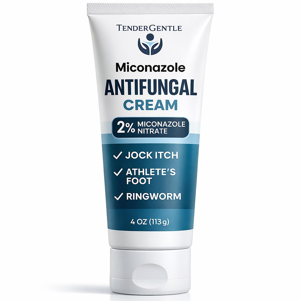 Miconazole Αντιμυκητιασική Κρέμα για το Δέρμα - 4 oz της Miconazole Nitrate για Jock Itch, Athlete's Foot, Icing, και Ringworm