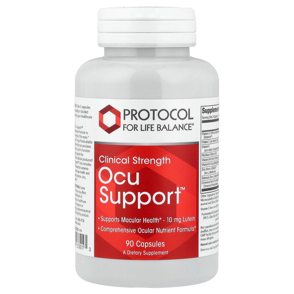 Protocol For Life Balance - Ocu SupportTM (Κλινική Δύναμη) - Πλήρης Φόρμουλα με Λουτεΐνη για την υποστήριξη της Macular Υγείας & Συνολική Λειτουργία ματιών - 90 Κάψουλες