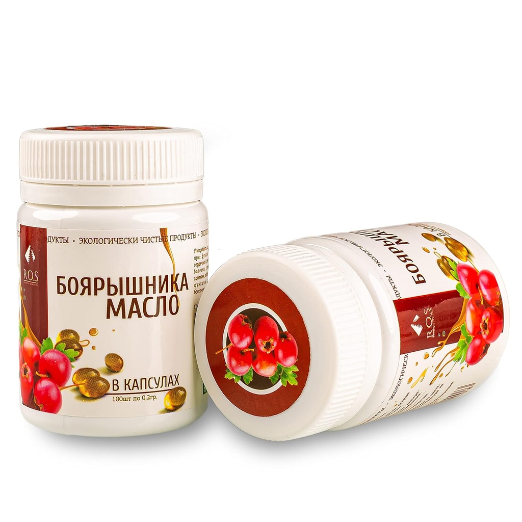 Siberian Hawthorn Oil 200 κάψουλες Extra Virgin Ψυχρό Πατημένο (2 πακέτο)