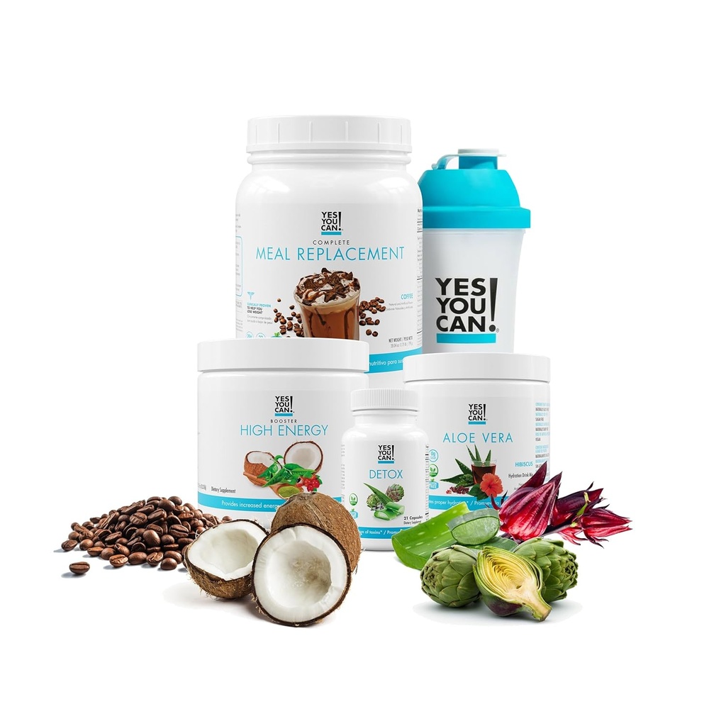 Detox Plus Kit - Daily Cleanse Pure Fiber Meal Replacement Drink Mix, Shake Booster & Supplement, Body Cleanse Kit για άνδρες και γυναίκες, Daily System Cleanse - Καφές, ιβίσκος