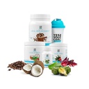 Detox Plus Kit - Daily Cleanse Pure Fiber Meal Replacement Drink Mix, Shake Booster & Supplement, Body Cleanse Kit για άνδρες και γυναίκες, Daily System Cleanse - Καφές, ιβίσκος