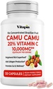 Organic Camu Camu Extract 20% Κάψουλες βιταμίνης C - Ανοσοποιητικό, Κολλαγόνο, Υποστήριξη Μεταβολισμού - 120 Κάψουλες Veggie - Μη ΓΤΟ, Χωρίς Γλουτένη, Συμπλήρωμα Vegan