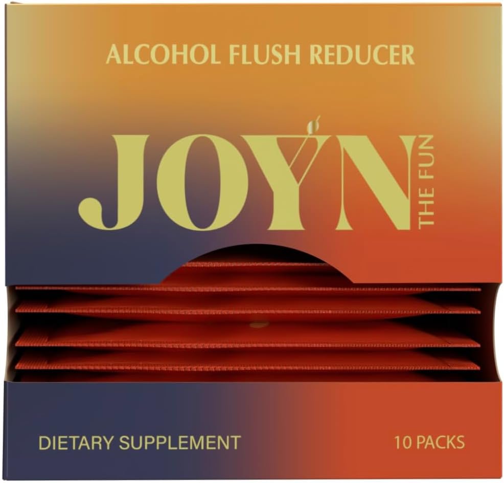 JOYN Supplement for Alcohol Flush Prevention, Detox, Liver Support, Asian Glow Relief | Feel Better Before & After Drinking | Vitamin with DHM, Milk Thistle, Glutathione, Vitamin B12 | 10 Servings