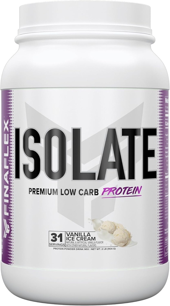 FINAFLEX Isolate, Vanilla Ice Cream - 2 lb - 25 γραμμάρια Iso Protein Per Serving - Milkshake-Like Γεύση - Zero Sugar, Zero Fat & Gluten Free - 31 Μερίδες