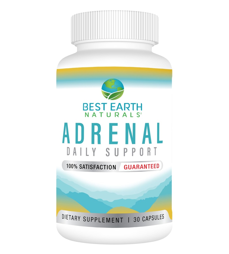 Best Earth Naturals - Adrenal Υποστήριξη για Ενήλικες - Ιερός Βασίλειος, B C Βιταμίνες, L-Τυροσίνη, Rhodiola Rosea Root, Ashwagandha Συμπληρώματα για Cortisol Manager Υποστήριξη - 30 Ημέρα προσφοράς