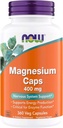 NOW Foods Supplements, Magnesium 400 mg, Supports Energy Production, Enzyme Function, Nervous System Support, 360 Veg Capsules