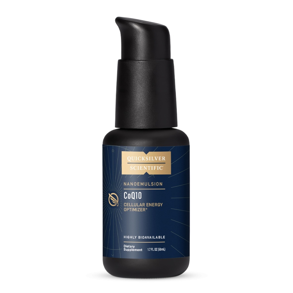 Quicksilver Scientific CoQ10 Nanoemulsion - Λιποσωμικό συνένζυμο Q10 Καρδιαγγειακή Υποστήριξη & Συμπλήρωμα Κυτταρικής Ενέργειας - Γρήγορη απορρόφηση Υγρού CoQ10 (1.7oz / 50ml)