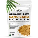 Earth Circle Organics Camu Camu Powder – Βιολογική Ακατέργαστη σκόνη καρπού με Φυσική Βιταμίνη C & Αντιοξειδωτικά – Vegan, Kosher, Μη ΓΤΟ Superfood για Ανοσία & Ενέργεια – 3oz (Pack of 1)