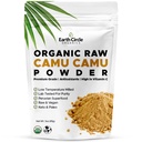 Earth Circle Organics Camu Camu Powder – Βιολογική Ακατέργαστη σκόνη καρπού με Φυσική Βιταμίνη C & Αντιοξειδωτικά – Vegan, Kosher, Μη ΓΤΟ Superfood για Ανοσία & Ενέργεια – 3oz (Pack of 1)