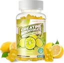 Creatine Monohydrate Gummies Complex για Άνδρες & Γυναίκες -Προηγμένη Φόρμουλα W/L-Taurine + Βιταμίνη B12, Χωρίς ζάχαρη Chewable Supplement,90 Lemon Gummies