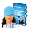 IceBeanie Migraine Relief Cap, As Seen on Shark Tank, Soft & Stretchy Gel Tension Headache Relief Cap, Extended Cooling Hangover Ice Hat, Odorless Head Wrap Ice Pack Wrap, Headache Migraine Mask