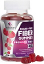 Prebiotic Fiber Gummies 4g - Ζάχαρη δωρεάν Gummy Fiber συμπλήρωμα για την Digestive Health & Regularity Υποστήριξη - Φυσικό άρωμα σμέουρων, Φυτικό μείγμα, μη-GMO & Gluten Free - 60 Gummies