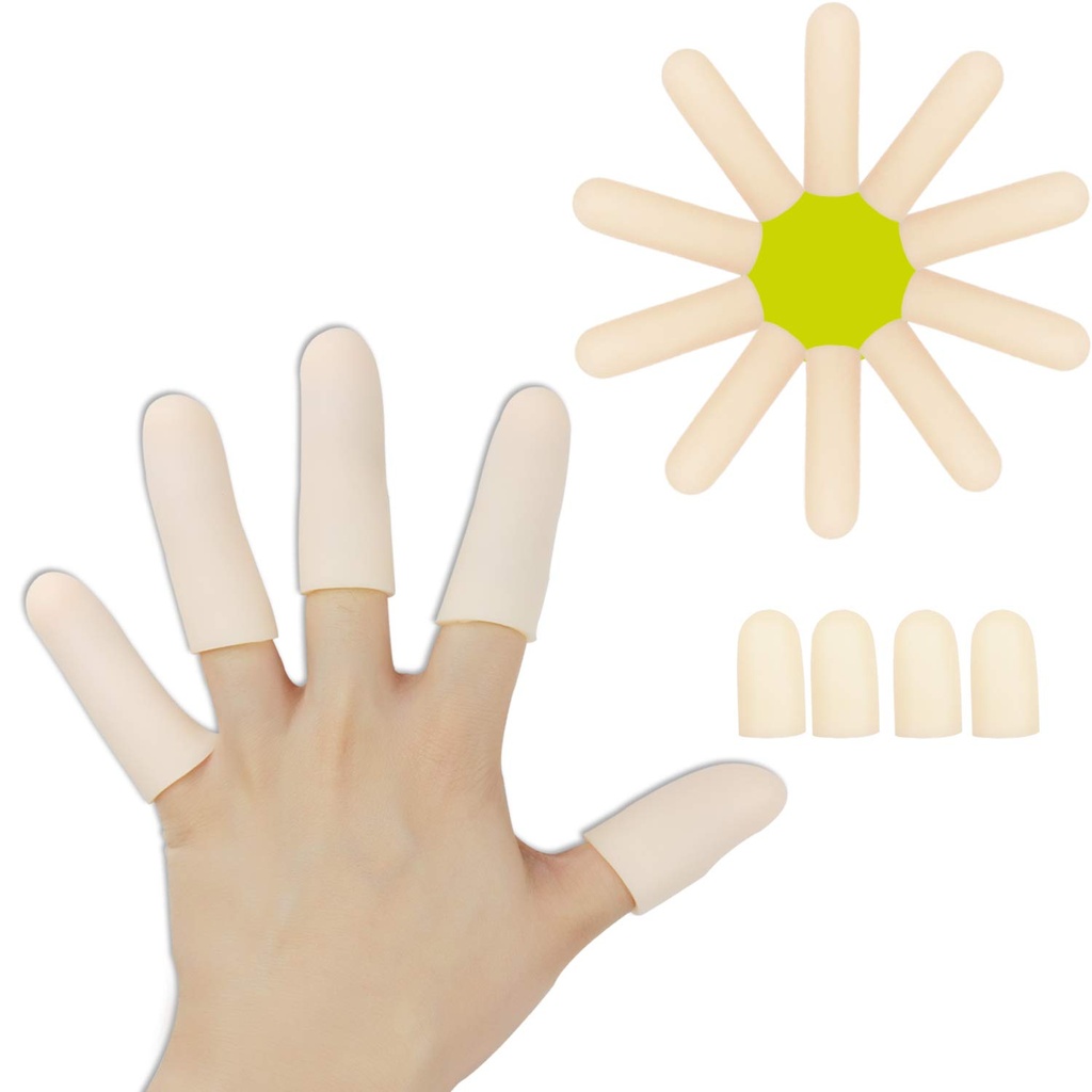 Gel Finger Cots, Finger Protector Support(14 PCS) ΝΕΑ ΥΛΙΚΟ Δακτυλικά μανίκια Μεγάλη για Trigger Finger, Eczema χέρι, Finger Cracking, Finger Arthritis και Περισσότερα. (10pcs Long + 4pcs Short)