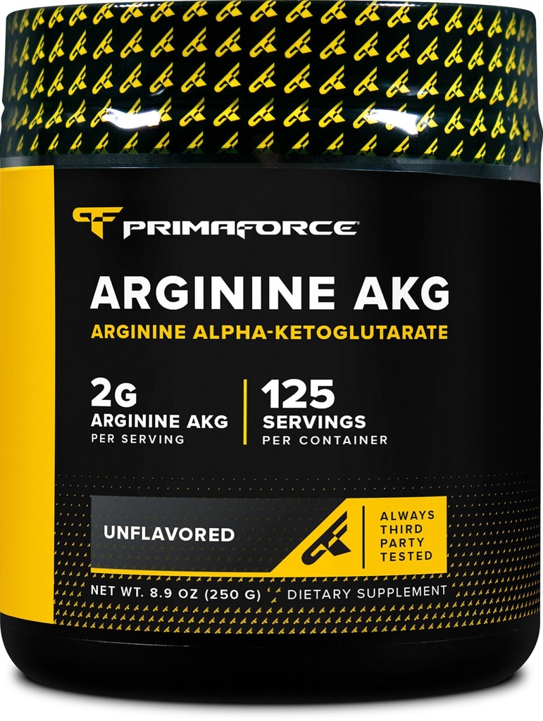 PrimaForce AAKG Arginine Powder, 250 γραμμάρια (L-αργινίνη και Α-κετογλουταρικό οξύ) Premium συμπλήρωμα προπόνησης, μη-ΓΤΟ, Vegan, Χωρίς γλουτένη