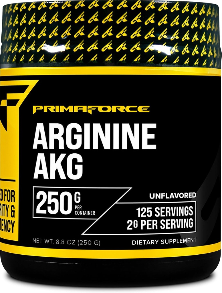 PrimaForce AAKG Arginine Powder, 250 γραμμάρια (L-αργινίνη και Α-κετογλουταρικό οξύ) Premium συμπλήρωμα προπόνησης, μη-ΓΤΟ, Vegan, Χωρίς γλουτένη