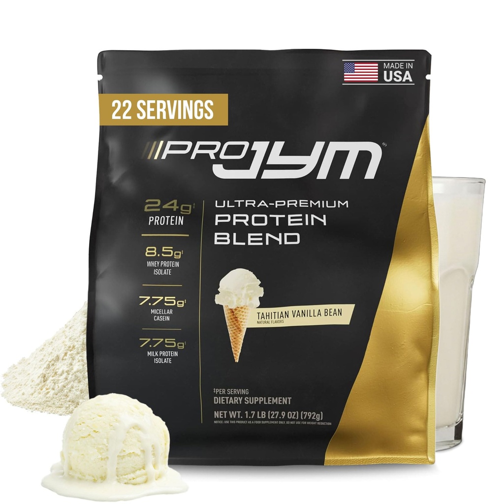 JYM Supplement Science Pro JYM Tahitian Vanilla Protein Powder - Whey Protein Isolates, Casein, & Milk Protein, Lean Muscle Building for Men & Women, 22 Services