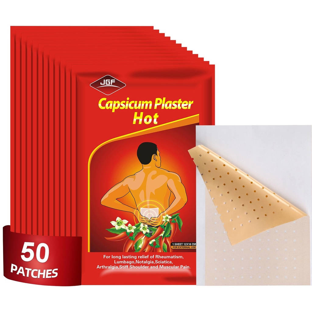 50 Count Capsaicin Patches, 4.72"x7.08" Hot Capsicum Patch