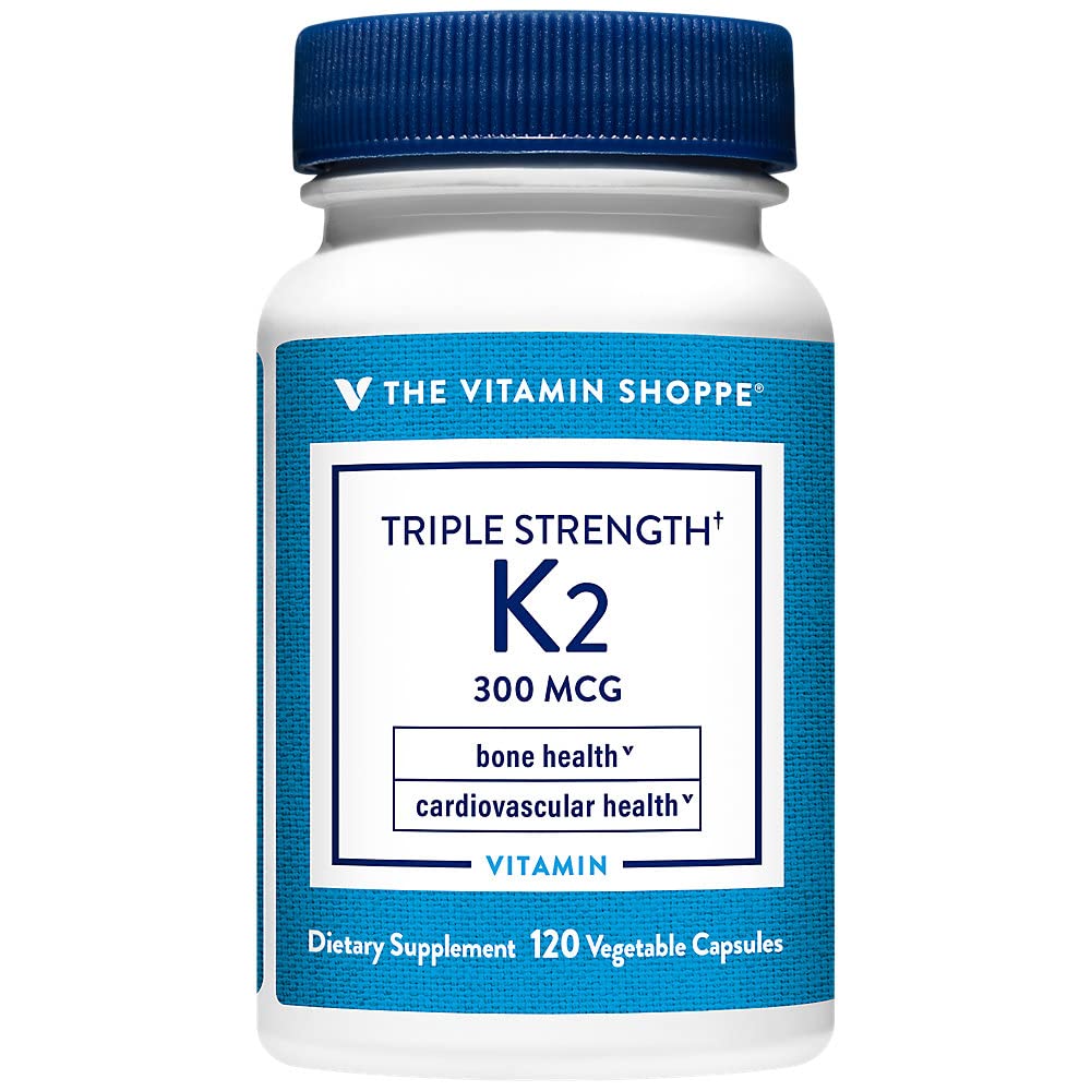 Triple Strength Βιταμίνη K2 a" Υγεία των οστών a" 300 MCG (120 κάψουλες λαχανικών)