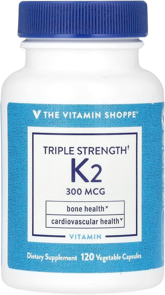 Triple Strength Βιταμίνη K2 a" Υγεία των οστών a" 300 MCG (120 κάψουλες λαχανικών)