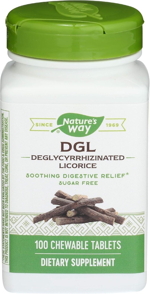 Ενζυματική Θεραπεία, DGL (Χωρίς Φρουκτόζη), 100 Μασώμενα δισκία. Συσκευασία του 1