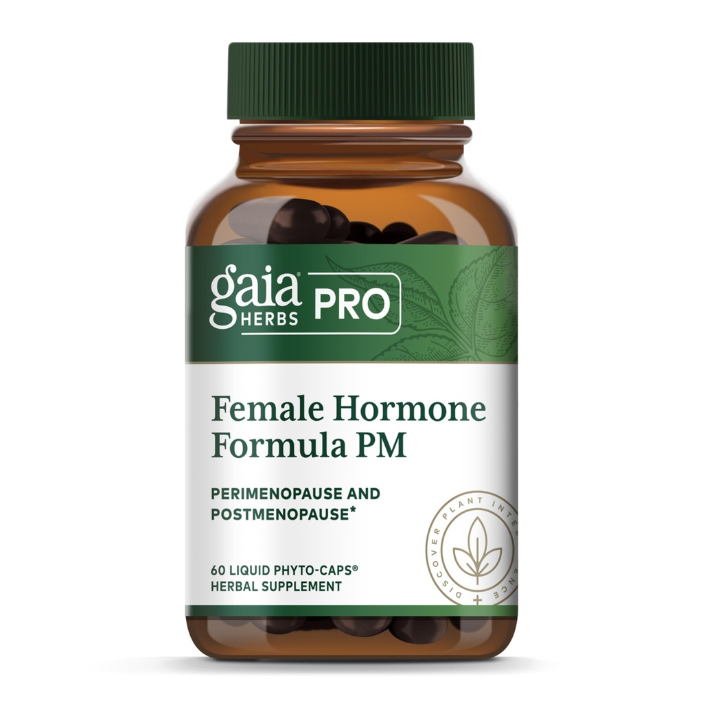 Gaia Herbs Pro Female Hormone Formula PM - Γυναικείο συμπλήρωμα υγείας για την εμμηνόπαυση και τον ύπνο - Black Cohosh & St. John's Wort - Vegan, Soy-Free & Gluten-Free - 60 Liquid Phyto-Caps (30 Services)