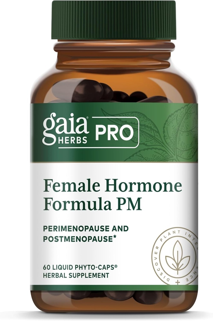 Gaia Herbs Pro Female Hormone Formula PM - Women's Health Supplement for Menopause & Sleep Support - Black Cohosh & St. John's Wort - Vegan, Soy-Free & Gluten-Free - 60 Liquid Phyto-Caps (30 Servings)