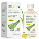 AloeCure USDA Organic Aloe Vera Juice Lemon Flavor - Κατασκευάζεται μέσα σε 12 ώρες από τη συγκομιδή - Φυσικό συμπλήρωμα πέψης για την ισορροπημένη οξύτητα στομάχου - Υποστήριξη Digestive και ανοσοποιητική υγεία - 1 Btl x 16.7oz