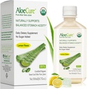 AloeCure USDA Organic Aloe Vera Juice Lemon Flavor - Made Within 12 Hours of Harvest - Natural Digestive Supplement for Balanced Stomach Acidity - Support Digestive and Immune Health - 1 Btl x 16.7oz