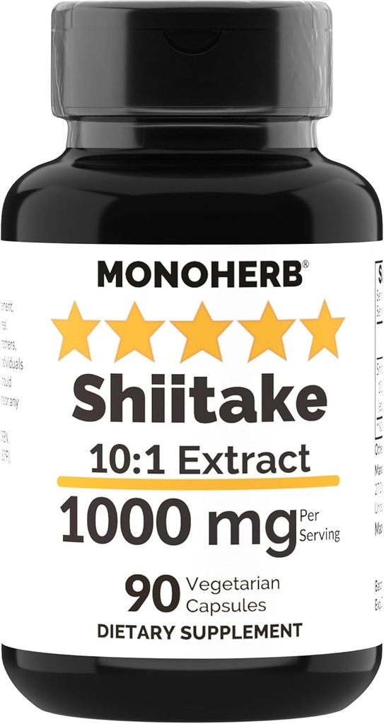 MONOHERB Shiitake Mushroom Extract 1000 mg - 90 κάψουλες χορτοφάγων