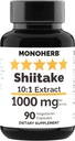 MONOHERB Shiitake Mushroom Extract 1000 mg - 90 κάψουλες χορτοφάγων