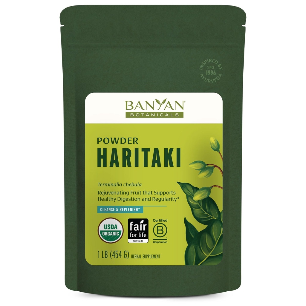 Banyan Botanicals Haritaki Powder – Organic Terminalia Chebula – Ayurvedic Digestion Supplement that supports Gentle Cleansing* – 1 lb. – Μη ΓΤΟ Βιώσιμα πηγάζει Certified Fair for Life Fair Trade