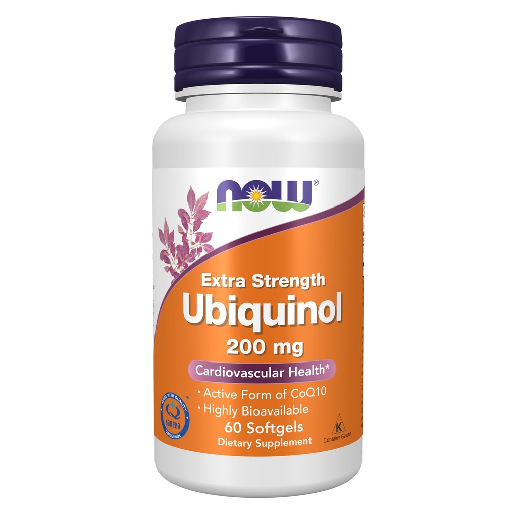 NOW Supplements, Ubiquinol 200 mg, High Bioavailability (the Active Form of CoQ10), 60 Softgels