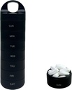 Black Plastic Weekly Pill Organizer - Smart Medicine Pill Organizer Travel - Αδιάβροχο, BPA-Free 7 Day Medicine Container - Κάτοχος Χάπια για Βιταμίνες & Φάρμακα