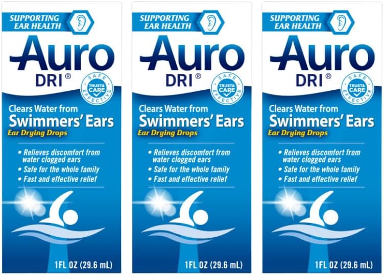 Auro-Dri Ear Water-Drying Aid, Βοηθά το αυτί των κολυμβητών, 1 Fl Oz (πακέτο των 3)