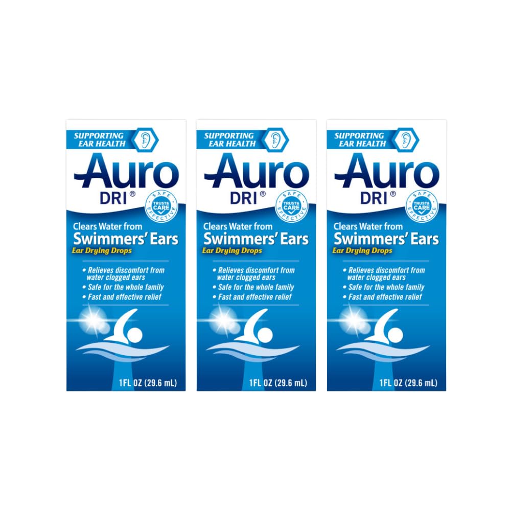 Auro-Dri Ear Water-Drying Aid, Βοηθά το αυτί των κολυμβητών, 1 Fl Oz (πακέτο των 3)