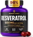 Resveratrol συμπλήρωμα 500mg – 98% Trans Resveratrol 1000mg Βιολογικό Σύμπλεγμα – NAD Resveratrol Αντιοξειδωτικά & Αντι γήρανση συμπλήρωμα για την υγεία της καρδιάς, αναβατήρα μνήμης, Wellness Formula, Υγιεινή υποστήριξη κυττάρων