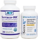 Serracor-NK (300) & Serra-RX 260.000 SU (120)- Scar Tissue Bundle - Acid-Resistant Serrapeptase Proteolytic Systemic Enzyme