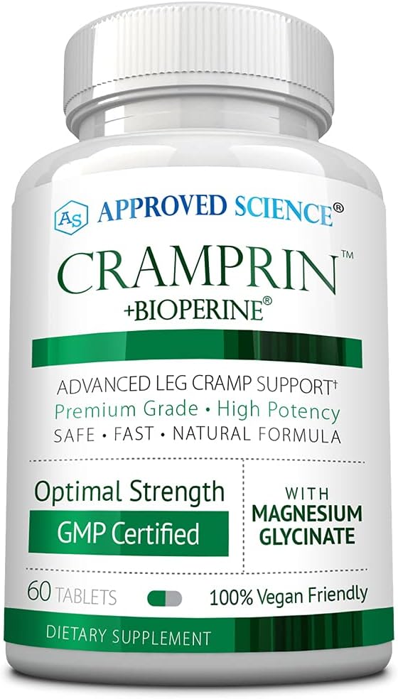 Approved Science Cramprin - High Absorption Magnesium, Vitamin B Complex, BioPerine - 1 Month Supply - 60 Capsules - Vegan