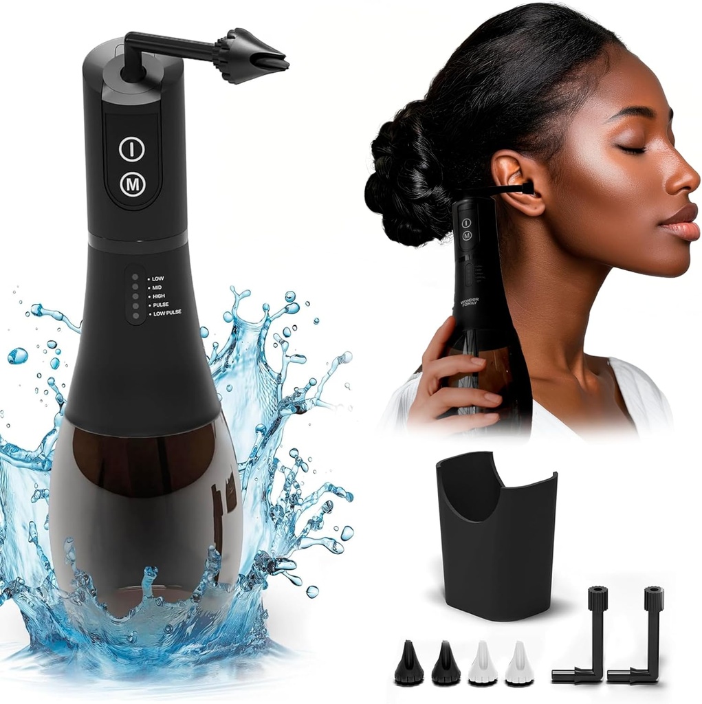 Κιτ αφαίρεσης κεριών αυτιού FSA HSA Επιλέξιμο και καθάρισμα αυτιών - 5 Λειτουργίες πίεσης, Χρονόμετρο - Ασφαλής & εύκολη στη χρήση - Κιτ άρδευσης αυτιών με 4 ακροφύσια, Λεκάνη πλύσης, καλώδιο, τσάντα αποθήκευσης - IPX7 Απομάκρυνση κεριού