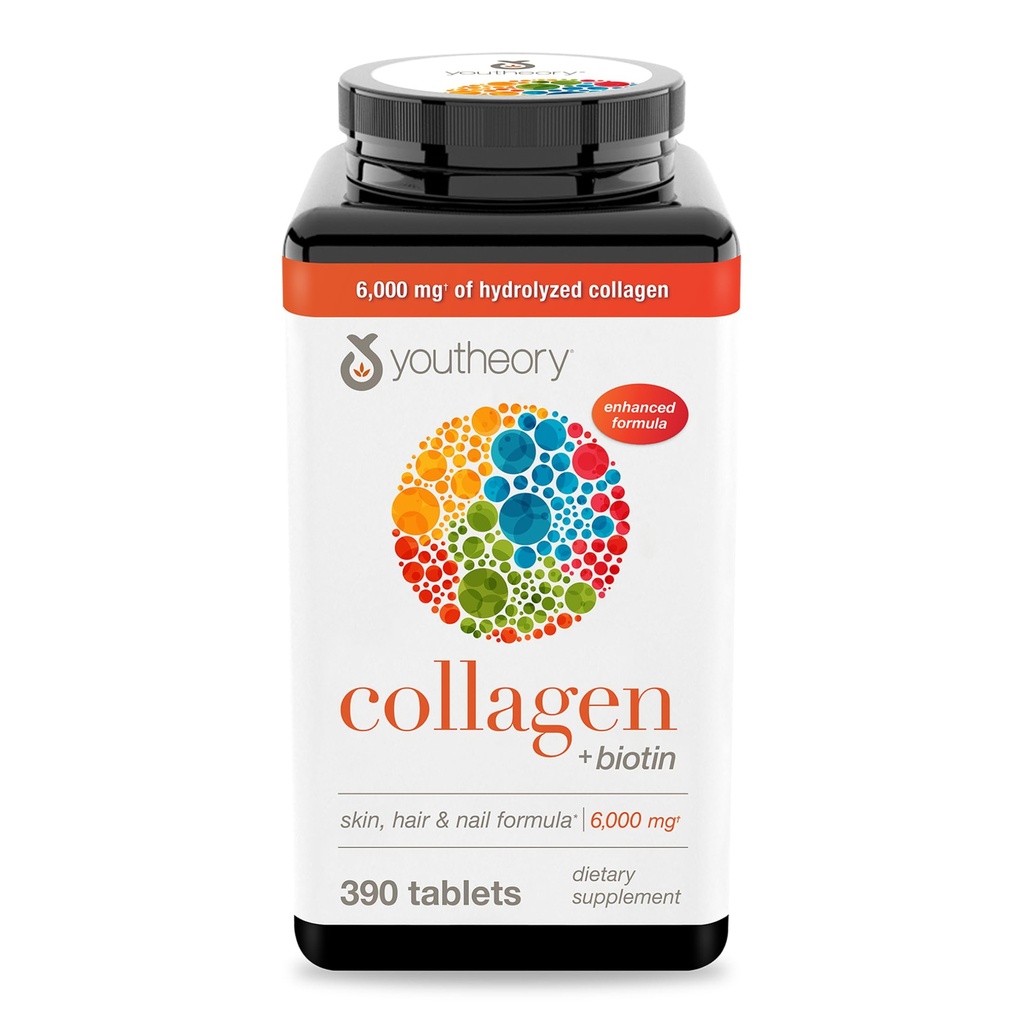 Youtheory Collagen Advanced Formula with Biotin, 390 Count (πακέτο του 1)